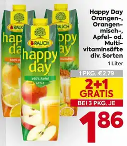 Billa Happy Day Orangen-, Orangen- misch-, Apfel-od. Multi- vitaminsäfte Angebot