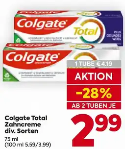 Billa Colgate Total Zahncreme div. Sorten Angebot