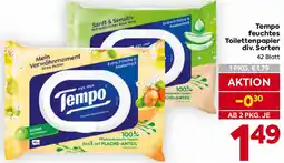 Billa Tempo feuchtes Toilettenpapier Angebot