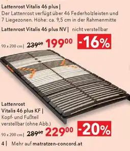 Matratzen Concord Lattenrost Vitalis 46 plus NV Angebot