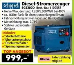 Norma scheppach Diesel-Stromerzeuger SG5200D Angebot