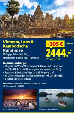 Lidl Vietnam, laos & kambodscha rundreise Angebot