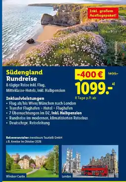 Lidl Südengland rundreise Angebot
