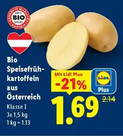 Lidl Bio speisefrüh kartoffeln aus österreich Angebot