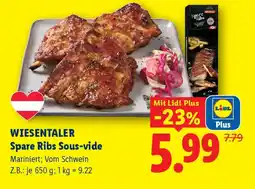 Lidl Wiesentaler spare ribs sous vide Angebot