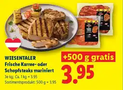 Lidl Wiesentaler frische karree oder schopfsteaks mariniert Angebot