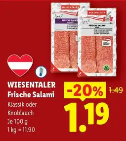 Lidl Wiesentaler frische salami Angebot