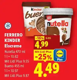 Lidl Ferrero kinder eiscreme Angebot