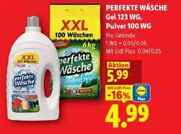 Lidl Perfekte wäsche gel 123 wg, pulver 100 wg Angebot