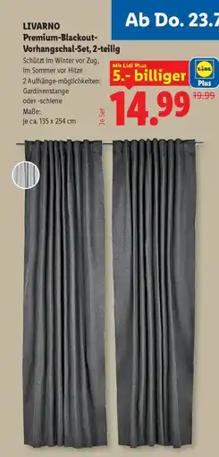Lidl Livarno premium blackout vorhangschal set Angebot