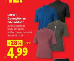 Lidl Crivit damen/herren fahrradshirt Angebot