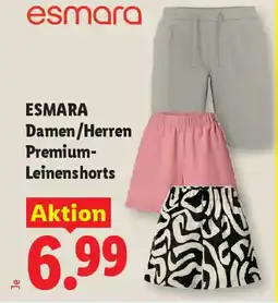 Lidl Esmara damen herren premium-leinenshorts Angebot