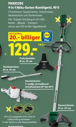 Lidl PARKSIDE 4-in-1 Akku-Garten-Kombigerät, 40 V Angebot
