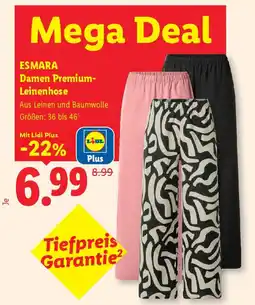Lidl Esmara damen premium leinenhose Angebot