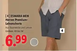 Lidl Esmara men herren premium leinenshorts Angebot