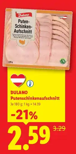 Lidl Dulano putenschinkenaufschnitt Angebot