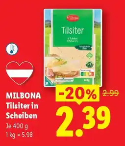 Lidl Milbona tilsiter in scheiben Angebot