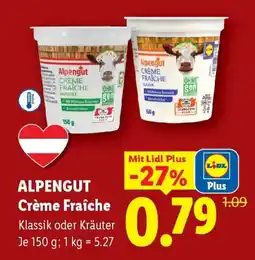 Lidl Alpengut crème fraîche Angebot