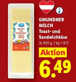 Lidl GMUNDNER MILCH Toast- und Sandwichkäse Angebot