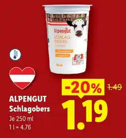 Lidl Alpengut schlagobers Angebot