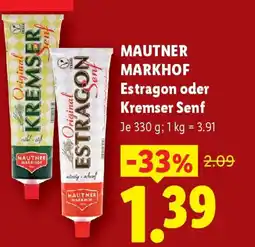Lidl Mautner markhof estragon oder kremser senf Angebot