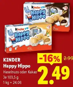 Lidl Kinder happy hippo Angebot