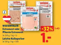 Lidl Wiesentaler extrawurst oder pikante extrawurst Angebot