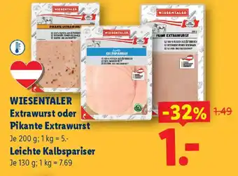 Lidl Wiesentaler extrawurst oder pikante extrawurst Angebot