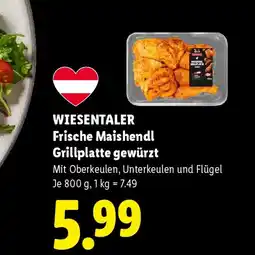 Lidl Wiesentaler frische maishendl grillplatte gewürzt Angebot