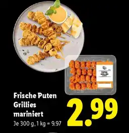 Lidl Frische Puten Grillies mariniert Angebot