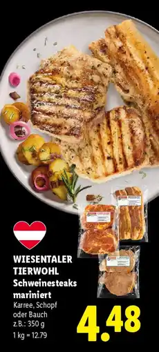 Lidl Wiesentaler tierwohl schweinesteaks mariniert Angebot