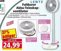 Norma Faltbarer Akku-Teleskop-ventilator LENTZ Angebot