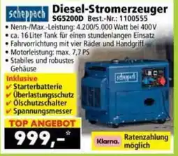 Norma Scheppach Diesel-Stromerzeuger SG5200D Angebot