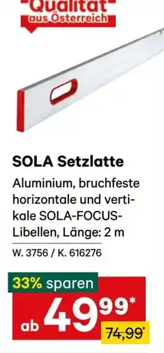 Lagerhaus SOLA Setzlatte Angebot