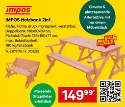 Lagerhaus IMPOS Holzbank 2in1 Angebot