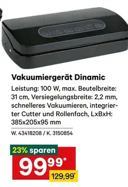 Lagerhaus Vakuumiergerät Dinamic Angebot