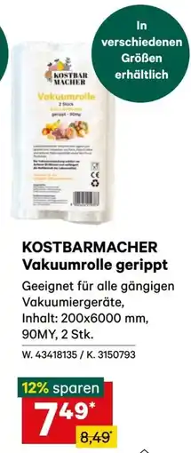 Lagerhaus Kostbarmacher Vakuumrolle gerippt Angebot