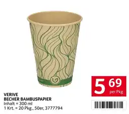 Transgourmet Verive Becher Bambuspapier Angebot