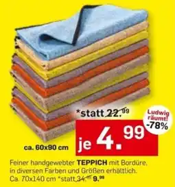 Möbel Ludwig Feiner handgewebter TEPPICH mit Bordüre Angebot