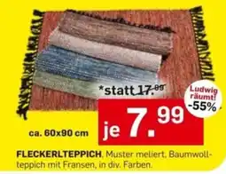 Möbel Ludwig FLECKERLTEPPICH, Muster meliert, Baumwoll-teppich mit Fransen, in div. Farben Angebot