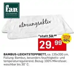 Möbel Ludwig fan Bambus-Leichtsteppbett Angebot