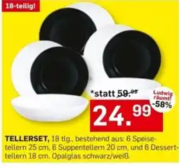 Möbel Ludwig Teller Set Opalglas schwarz/weiß Angebot