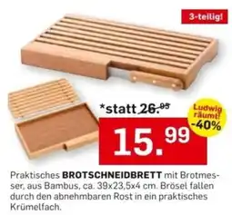 Möbel Ludwig Praktisches Brot-Schneidbrett mit Brotmesser Angebot