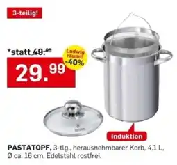Möbel Ludwig PASTATOPF, 3-tlg., herausnehmbarer Korb, 4,1 L, Ø ca. 16 cm, Edelstahl rostfrei Angebot