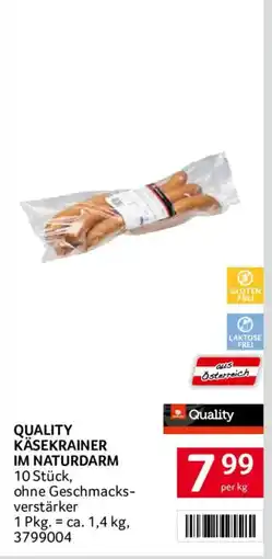 Transgourmet Quality Käsekrainer im Naturdarm Angebot