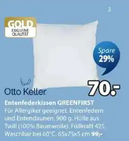 JYSK Otto Keller Entenfederkissen GREENFIRST Angebot