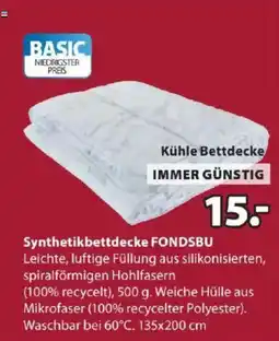 JYSK Synthetikbettdecke FONDSBU Angebot