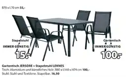JYSK Gartentisch JERSORE + Stapelstuhl LEKNES Angebot