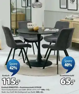 JYSK Esstisch RINGSTED + Esszimmerstuhl HYGUM Angebot