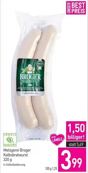 Sutterlüty Metzgerei Broger Kalbsbratwurst Angebot